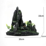 Large Resin Aquarium Fish Tank Mountain View Oranment Decor Rockery Landscape Rock Hiding Cave Tree Decoration