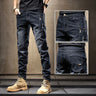 2023 Spring and Autumn New Fashion Trend Embroidery Elastic Small Legs Men's Casual Slim Comfortable High-Quality Jeans 28-38