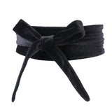 Fashion Women‘’s Velvet Dress Waist Belts Wide Corset Cinch Belts Ladies Bowknot Self Tie Wrap Around Obi Waist Band Cummerbunds