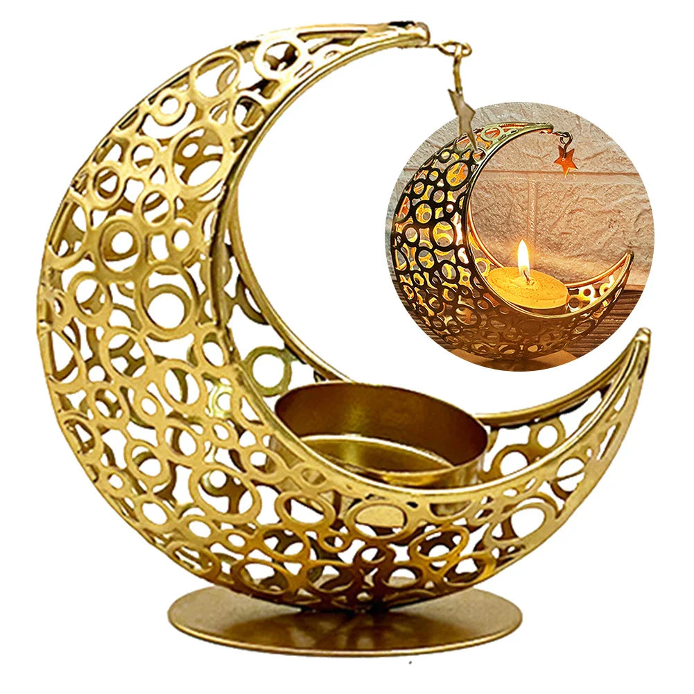 Eid Mubarak Candle Holder Ramadan Tea Light Holder Home Islamic Muslim Party Decor Ramadan Candle Stand Eid Mubarak Table Decor