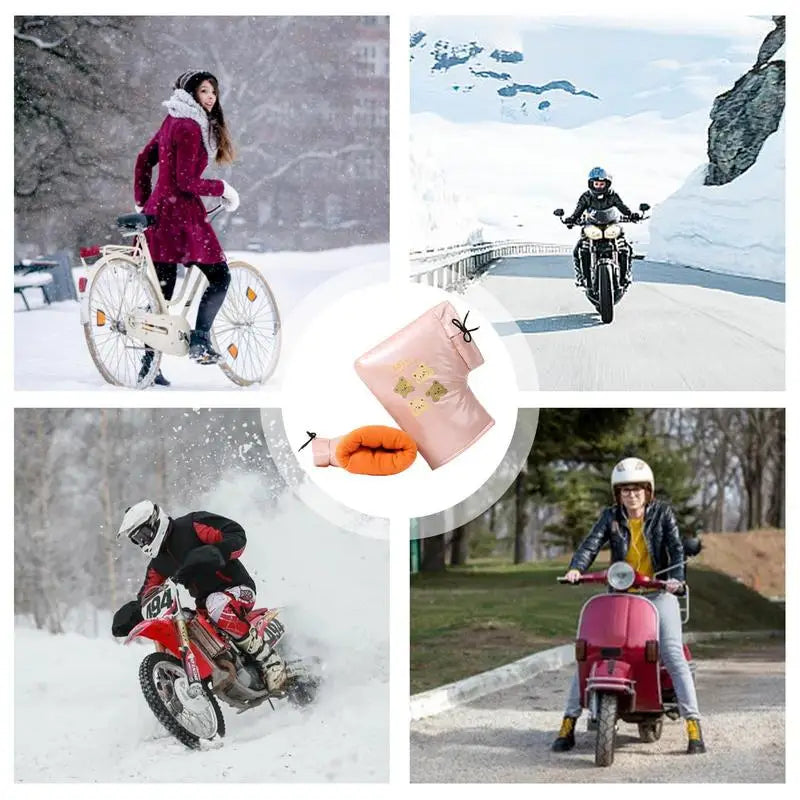 2 PCS Motorcycle Handlebar Muffs  Atv Handlebar Mitts Cycling Gloves Coldproof Waterproof Snowmobile Hand Warmers Scooter muffs