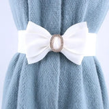 Diamond Glitter Bow Tie Waistbelt for Girls with Bowknot Rhinestone Wide Waist Belt for Dress Match Elastic Waist Seal