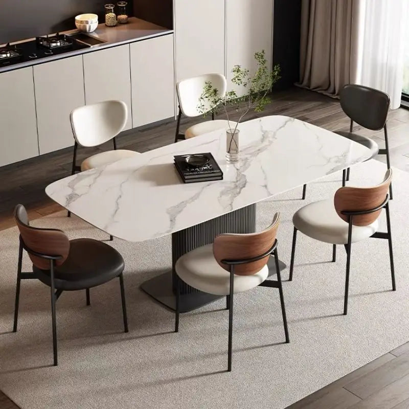 Italian-Style Light Luxury Dining Chair Home Minimalist Nordic Dining Table and Chair Modern Armchair Conference Chair