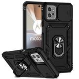 For Motorola Moto G32 Case Ring Holder Slide Camera Lens Protection Phone Cases For Moto G 32 g32 MotoG32 Shockproof Armor Cover