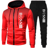 Costem for Men Clothing Spotted Sweatshirt Suit Hoodie and Pants Suit Mens Fashion Suits Men's Winter Clothes New Two Piece Set