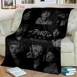 Korea Singer 3D Kpop Stray Kids Blanket,Soft Throw Blanket for Home Bedroom Bed Sofa Picnic Travel Office Rest Cover Blanket Kid