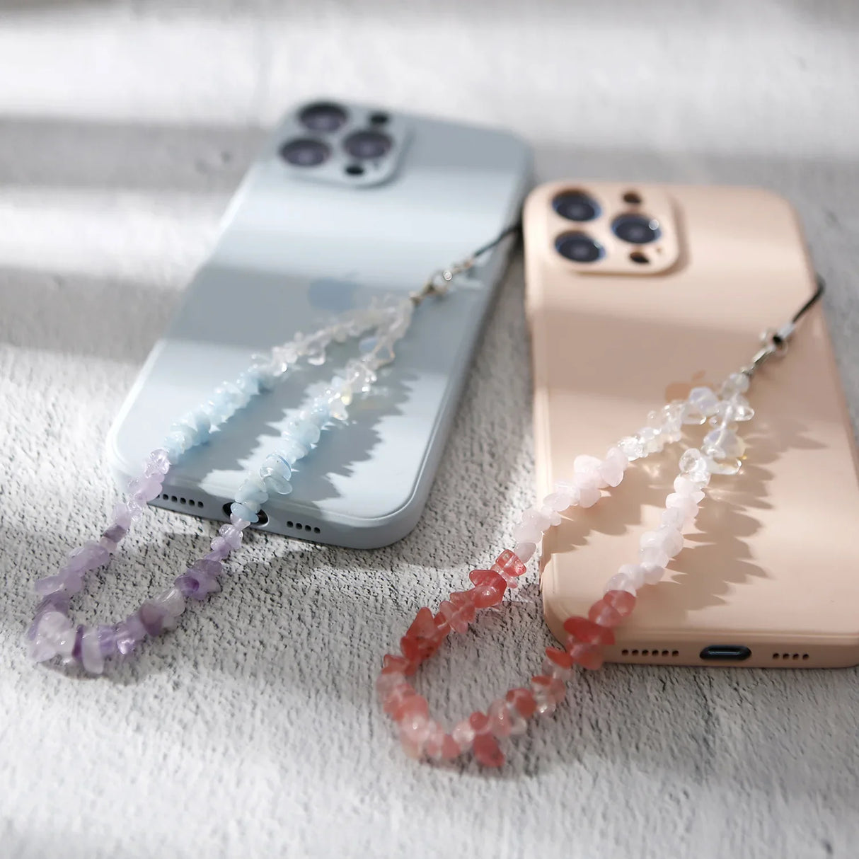 Natural Stone Mobile Phone Lanyard Hand-woven Beads Mobile Phone Chain Beaded Cord