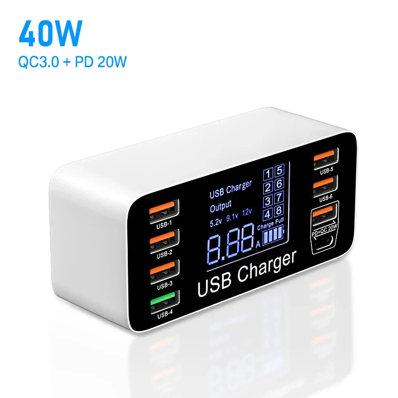 ASOMETECH 60W Quick Charge QC 3.0 4.0 USB Charger Adapter USB C Charger Phone Tablet Fast Charger For iPhone 14 13 12 Pro Xiaomi