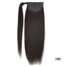 Straight Human Hair Ponytail Wrap Around Horsetail Clips-In Brazilian Machine Made Remy Hair wig 120g