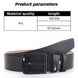 Fashion And Classical PU Alloy Square Buckle Belts Business Versatile Leisure Belts Black For Men Jean Pants Waistband