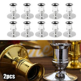 2pcs Candle Holder Candle Base Plastic Candlestick Silver Gold Conical Various Festivals Fireplace Holder For Electronic Candles