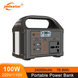 100W 24000mAh Power Bank 220V/110V Portable Power Station 76.8Wh  Solar Generator LiFePO4 Outdoor Energy For Camping Tent Travel