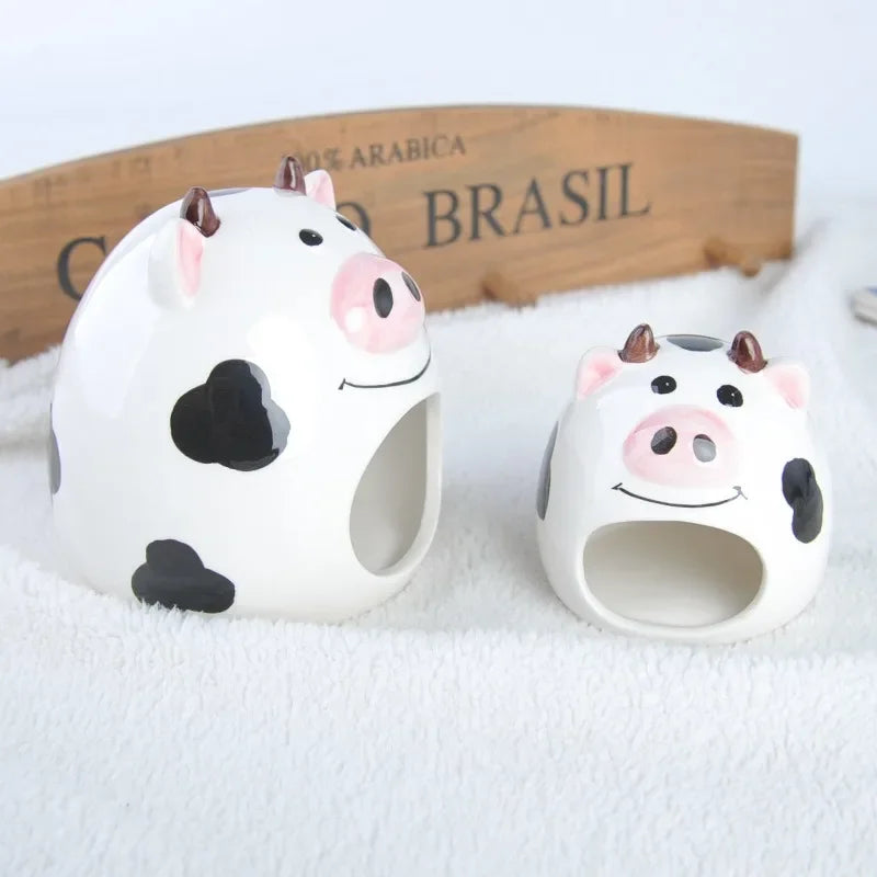 Summer Cooling Ceramic Nest Cartoon Cow Mini Pet Bed For Hamster Golden Bear Rats Guniea Pig  Small Animals Habitat Cage House