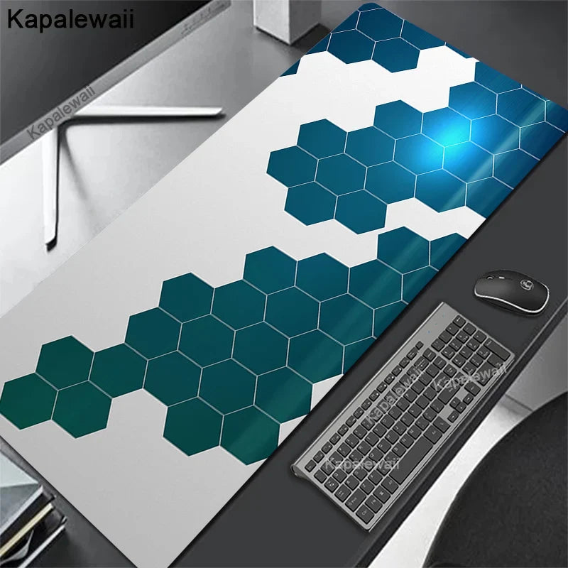 Gaming Mousepads Geometric Black Mousepad XXL Large Mouse Mat Big Desk Pads Non-Slip Stitched Mouse Pad PC Gamer Keyboard Mats