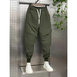 Men Clothing Winter New Warm Down Cotton Thickened Overalls Men Pockets Cotton Pants Bunched Feet Harem Pants Pantalones Hombre