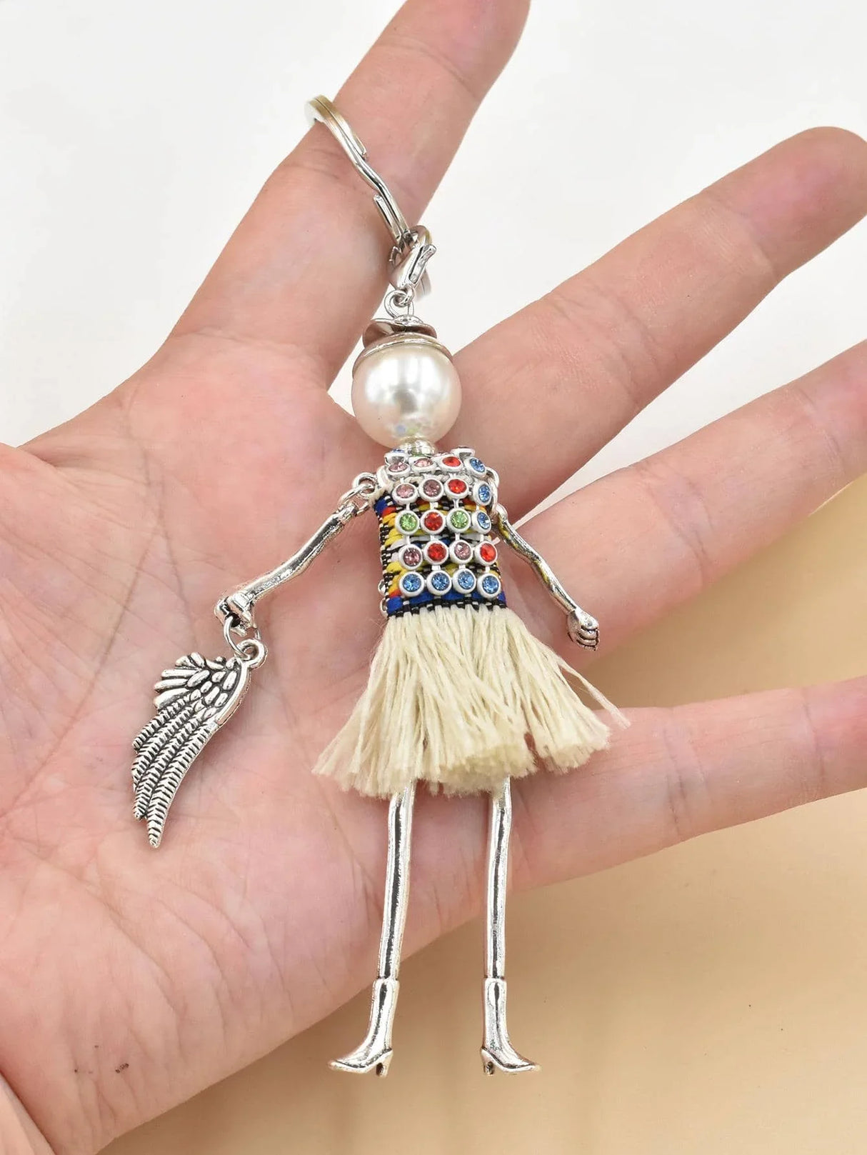 YLWHJJ brand Doll Handmade Cute charm keychain for Women Car Pendant Girls fashion Jewelry Bag key chains Accessories key ring