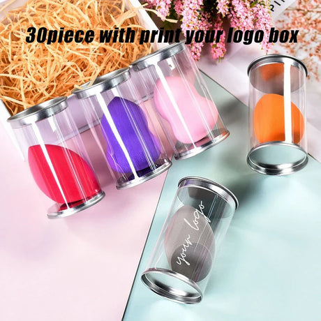 Colorful Beauty Sponge Cosmetics Beauty Tools Foundation Cushion Blending Makeup Puff Accessories Custom Logo with Box