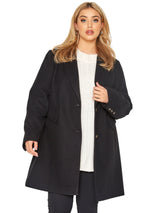 Plus Size Elegant Autumn Winter Trench Coat Women Long Sleeve Double Button Breast Black Long Coat Loose Plus Size Outwears 6xl