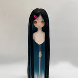New 1/3 & 1/4 & 1/6 Bjd Doll's Wig Anime Doll Dress Up Accessories Bicolor Long Straight Wig