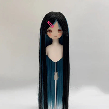 New 1/3 & 1/4 & 1/6 Bjd Doll's Wig Anime Doll Dress Up Accessories Bicolor Long Straight Wig
