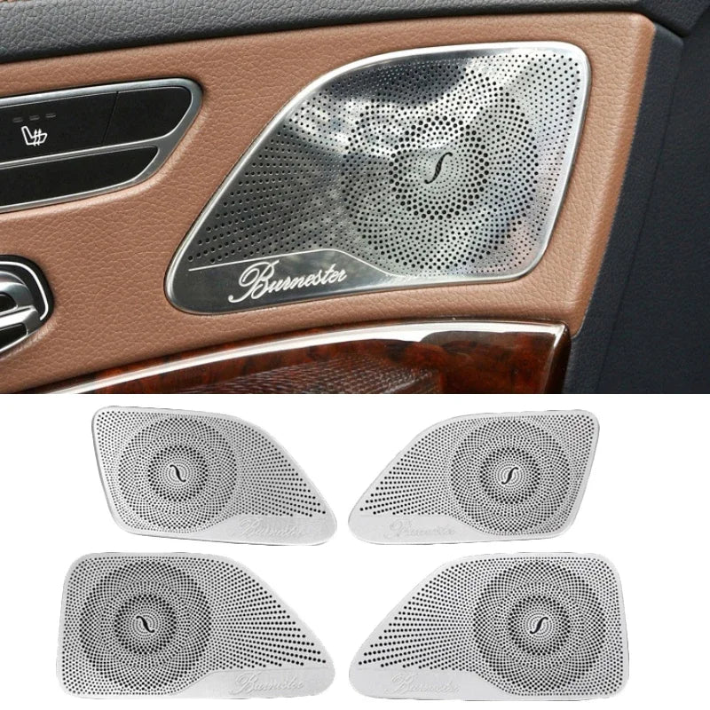 For Mercedes Benz S class S320 S350 W222 Car Gate Door Loudspeaker Pad Audio Speaker Cover Trim Frame Sticker Accessories