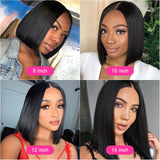 WOWANGEL Straight Bob Wig 5X5 HD Lace Closure Wig Ready To Wear Glueless Wig 250% Bob Wig Lace Front Human Hair Wigs Pre Plucked