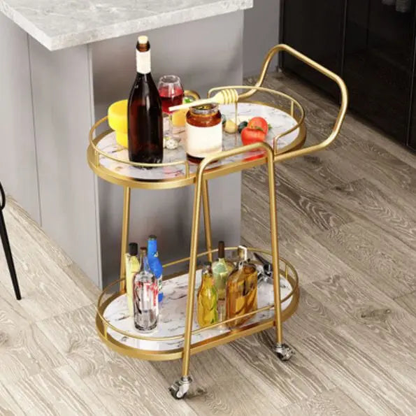 Mobile Small Coffee Table Carts Dining Cart European Tea Truck High-end Beauty Cart Wine Simple Hotel Kitchen Islands Trolleys