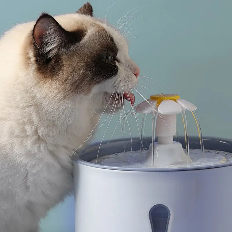 2.4L Pet Cat Dispenser Drinking Water Fountain Activated Carbon Filters LED Automatic Feeder Container USB Interface