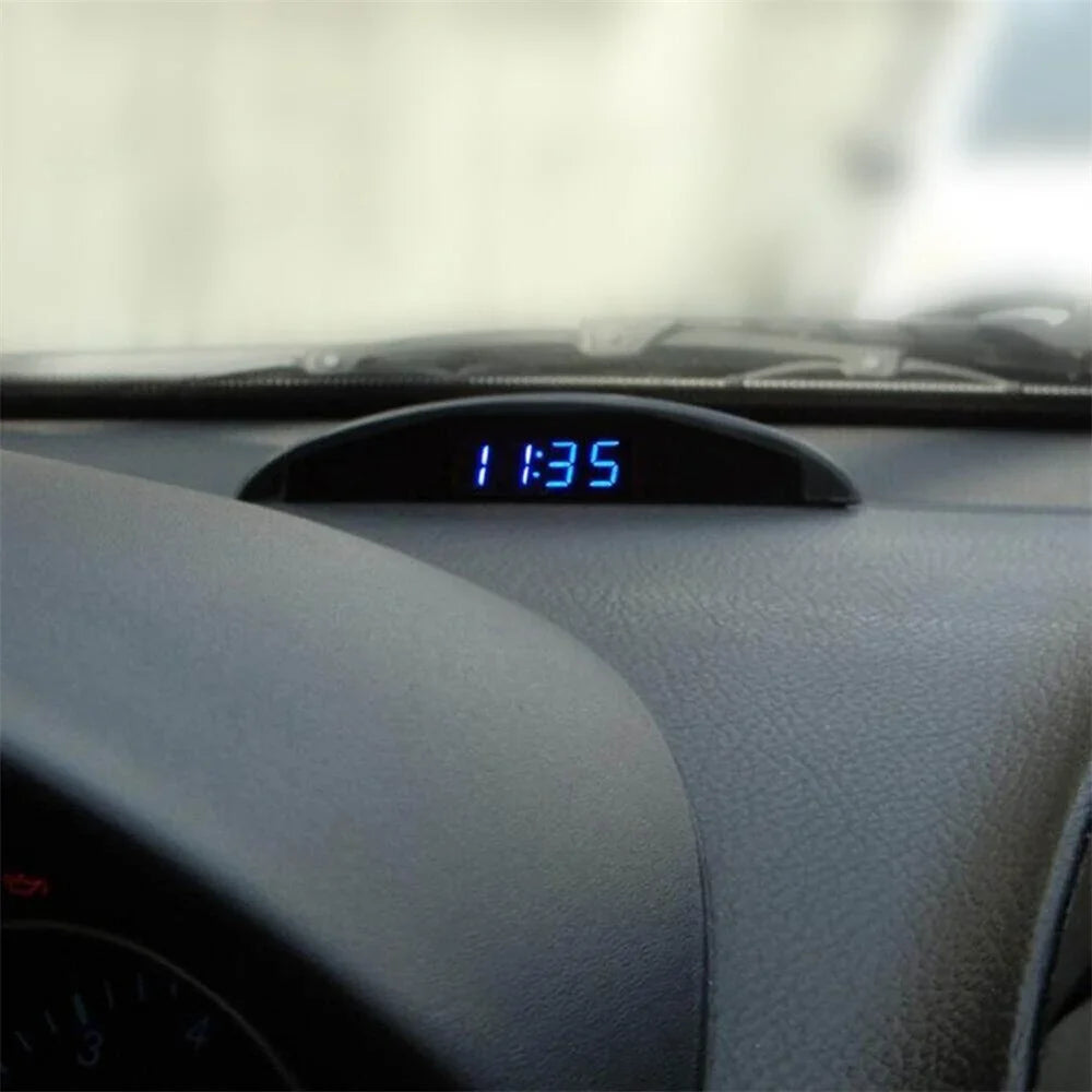 3 in 1 Auto Car Digital LED Electronic Clock Thermometer Voltmeter Car Accessories Digital Led Electronic Clock Car Ornament