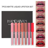 7-Color Matte Velvet Lip Gloss Glaze Waterproof Lasting Nonstick Cup Not Easy To Fade Nude Liquid Lipstick Woman Makeup Cosmetic