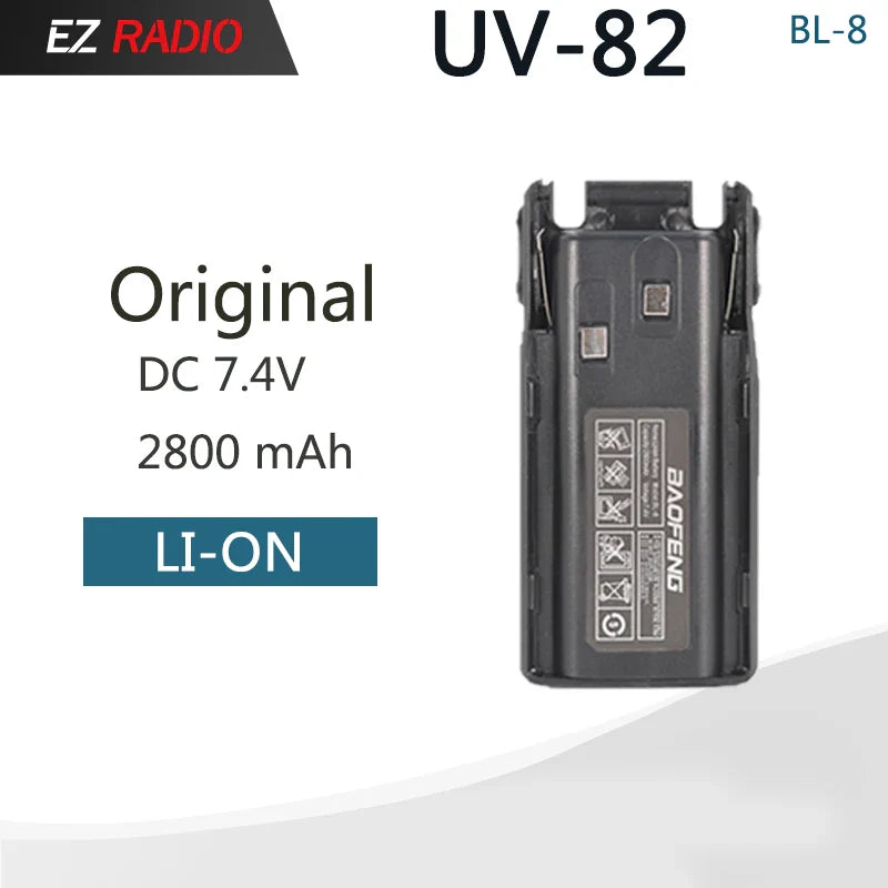 Baofeng UV 82 Battery BL-8 Walkie Talkies Ham Radio 2800mAh Enlarge 3800mah UV82HX Battery UV-8D UV-82HP UV-89 Radio Accessories