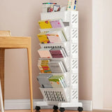 Floor Mounted Movable Bookshelf Table Side Bookcase 5 Layers Magazine Rack Bookshelf Holders Shelf Classroom Desk Storage Rack