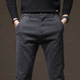 2024 New Summer Thin High Quality Pants Men Elastic Waist Slim Coffee Twill Brand Clothing Cargo Trousers Male Plus Size 28-38