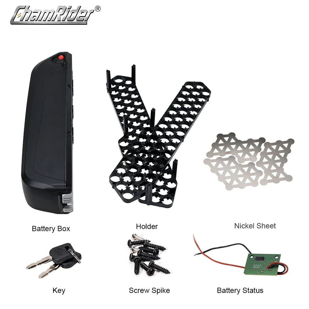 ChamRider Hailong 1 Electric Bike Battery Box Down Tube Case Ebike Downtube 10S5P 13S4P Nickle strips 18650 cell holder