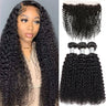 12A Kinky Curly Human Hair Bundles With Frontal HD Transparent 13x4 Brazilian Jerry Curl Weave Deep Wave Bundles And Closure