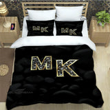 M-Michael-Kors logo printed Bedding Sets exquisite supplies set duvet cover bed comforter set bedding set luxury birthday gift