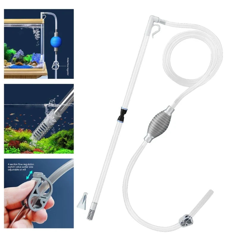 Water Exchanger Aquarium Siphon Vacuum Cleaner Fish Tanks Toilet Suction Aquarium Siphon Fish Tanks Water Changer