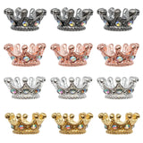 10PCS 4 Colors Rhinestone Insert Big Hole Crown Bead Loose Spacer For Jewelry Making DIY Bracelet Accessories Wholesale Supplies