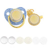 10Pcs/set Blank Baby Pacifier Clips Sublimation Custom Nipple Personalized Golden Bling Silicone Infant Dummy Newborn Pacifiers