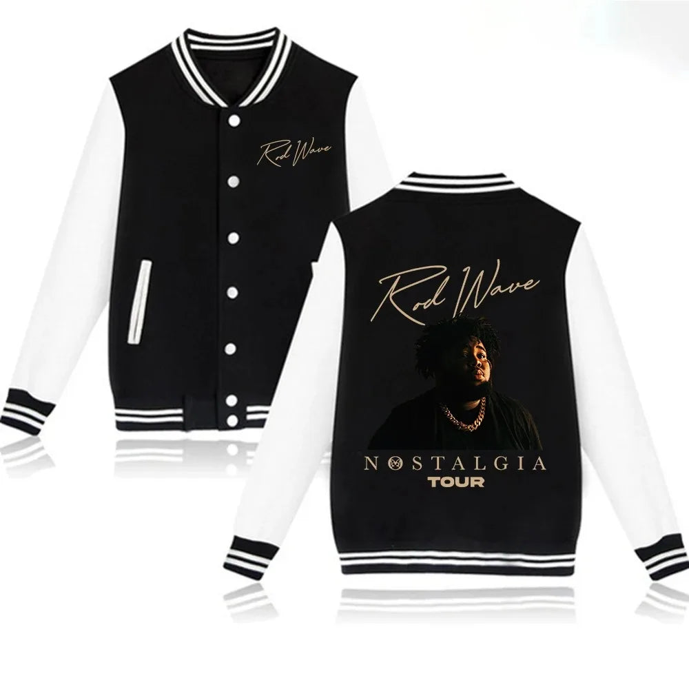 Rod Wave Music Print Trend Men Women Jacket Coat Sweatshirts Hoodie Baseball Uniform Cardigan Hip Hop Clothes Tops