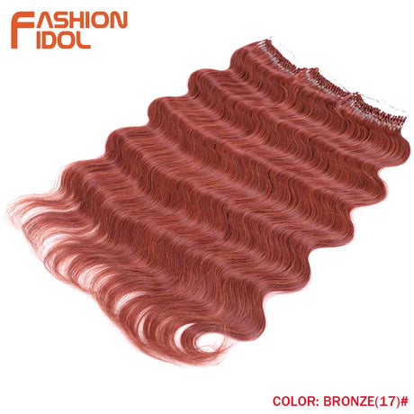 FASHION IDOL 24 Inch Body Wave Crochet Hair Synthetic Goddess Crochet Braids Natural Wavy Ombre Blonde Braiding Hair Extensions