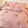 Cute Bedding Set Men Women Duvet Cover Bed Linen Washed Cotton Mirco Fiber Comforter Set Twin Queen King Couple Double Bed Sheet