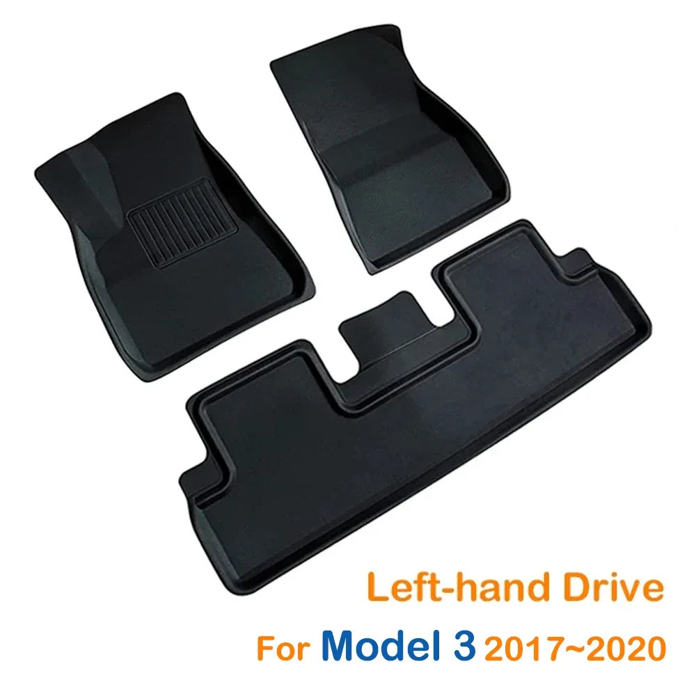 2024 3D Left Right Hand Driving All-Weather Floor Mats Trunk Mat Car Floor Liners For Tesla Model 3 Model Y 2019 - 2023