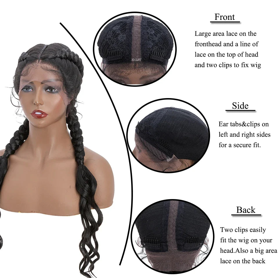 My-Lady Synthetic 27inches Lace Front Hair Wig Black Curly Long For African Woman Afro Frontal Blonde Cornrow Braided Wigs