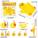 9Pcs/Set Mini Floating Duck Fishing Bath Toy Set Of 1 Fishing Pole And 7 Rubber Ducks for Children Outdoor Pool Shower Toy Gift