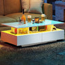 LED coffee table with storage, living room high gloss LED coffee table, small center table with open display stand