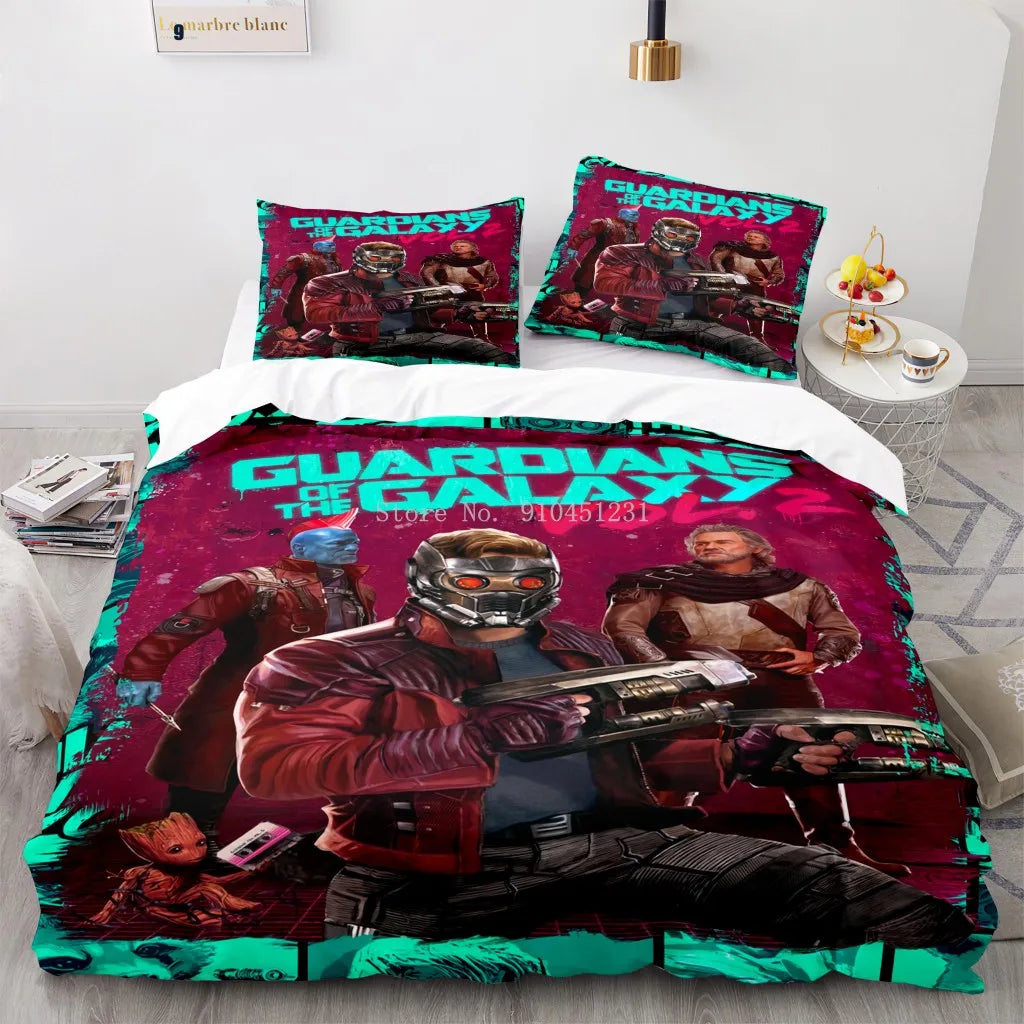 Guardians of The Galaxy Rocket Racoon 3d Bedding Set Treeman Groot Quilt Duvet Cover Set Twin Full Queen King Bedclothes