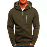 Men Sporty Hooded Coats Spring Autumn Zip Pocket Slim Pocket Warm Cardigan Sweatshirt Coat BSD-ZW67