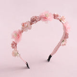 Artificial Flower Hairbands for Girls Trendy Pearl Cute Kids Headband Flowers Wreath Crown Party Headwear Hair Accessories