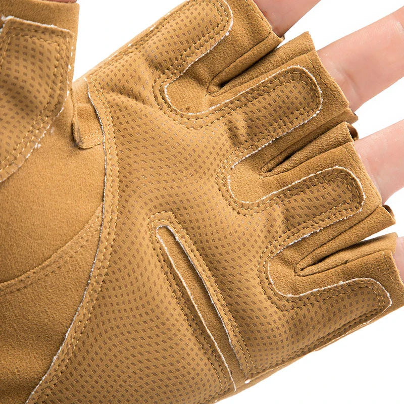 Men's and women's PU leather tactical gloves, military combat gloves Airsoft, hunting, paintball, outdoor work, fingerless